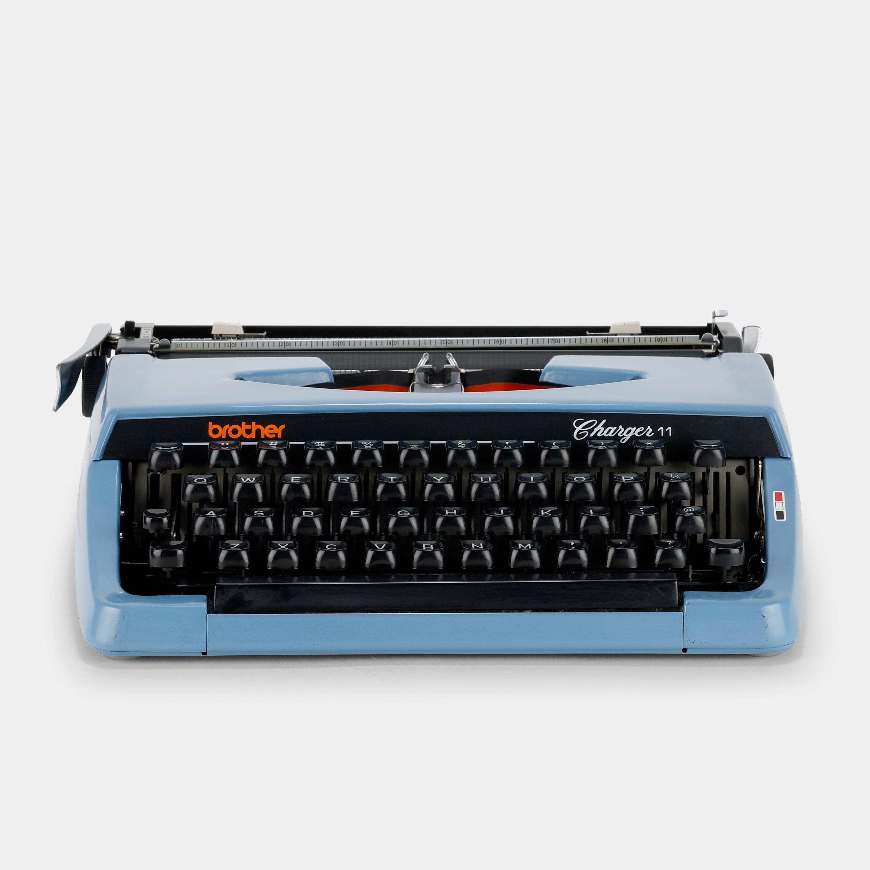 Brother Charger 11 Blue Manual Typewriter and Case
