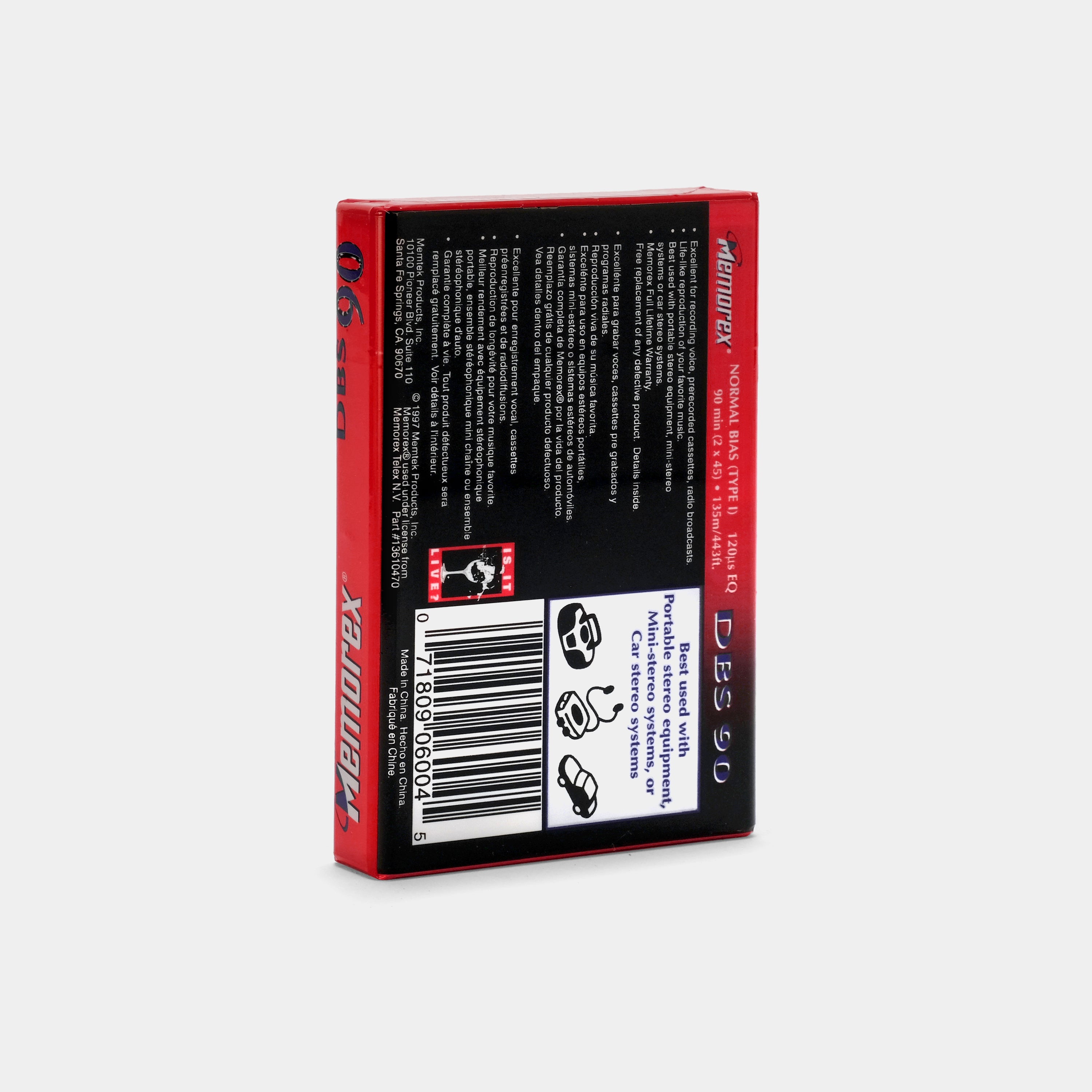Memorex dBS Type I 90 Min Blank Cassette Tape