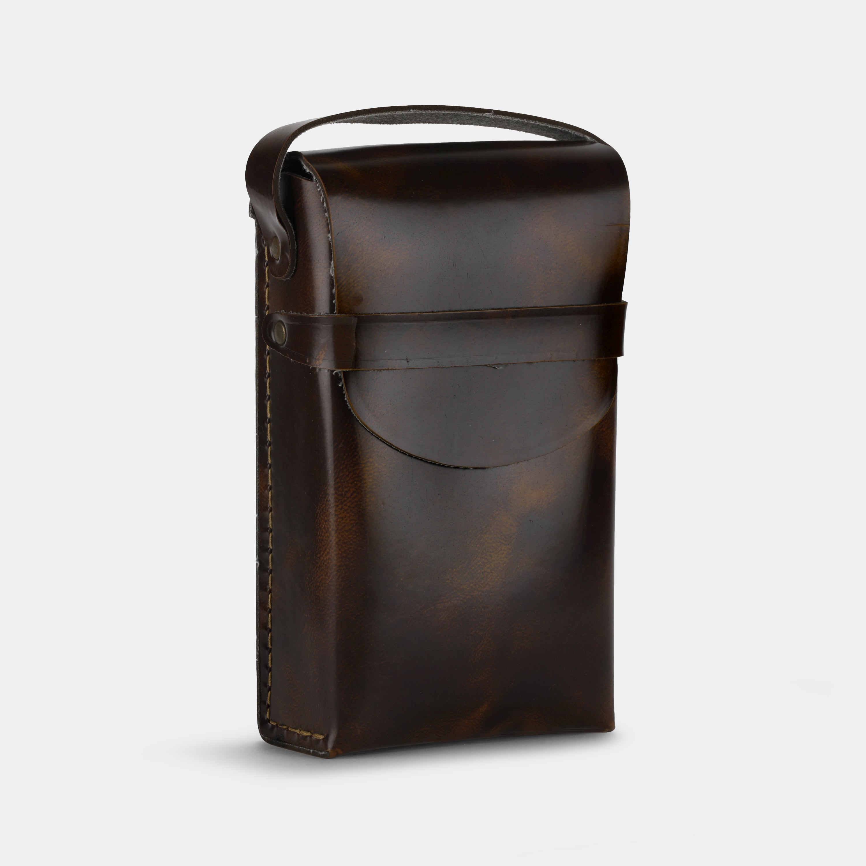 Dark Brown Faux Leather Folding Instant Camera Case