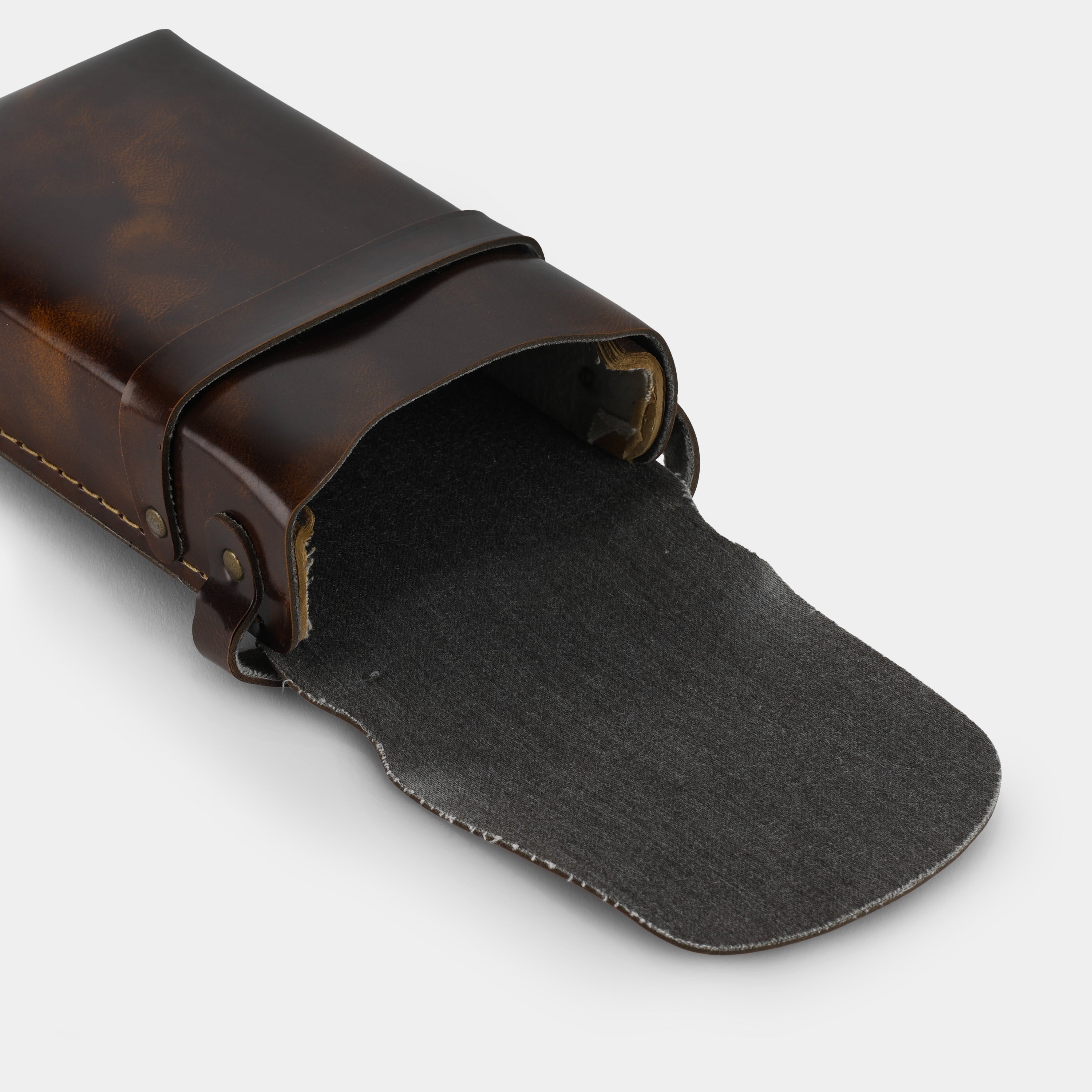 Dark Brown Faux Leather Folding Instant Camera Case