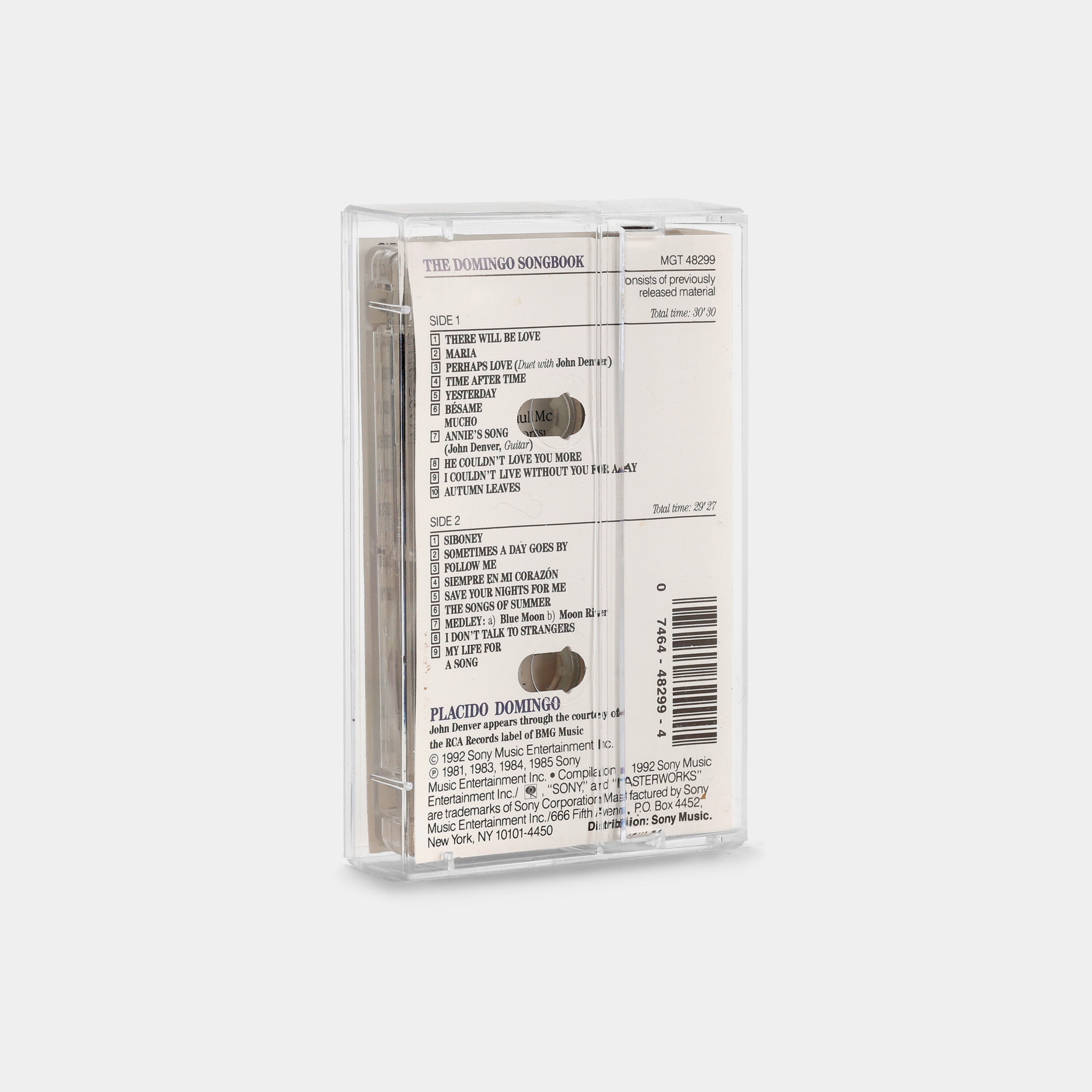 Plácido Domingo - The Domingo Songbook Cassette Tape
