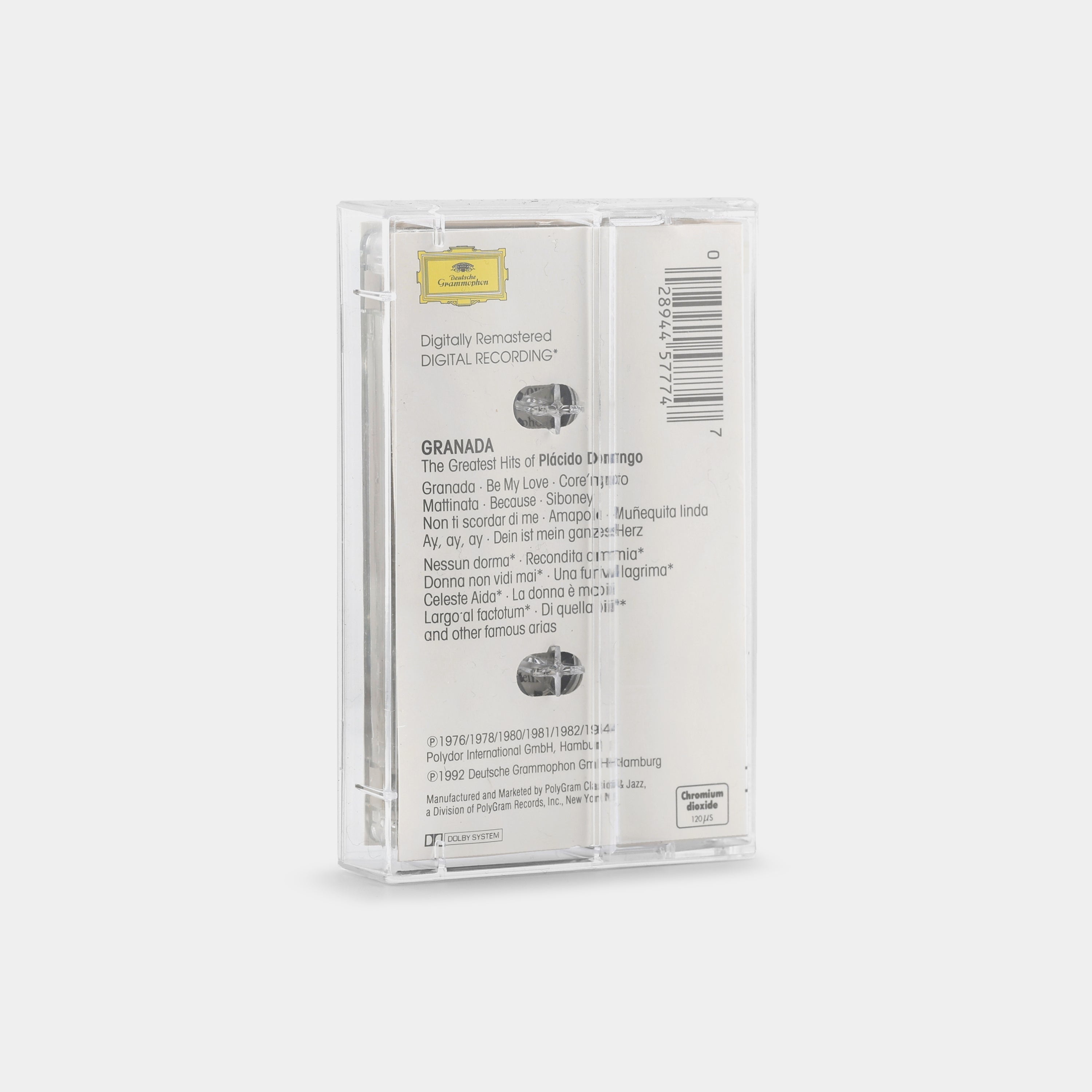 Placido Domingo - Granada - The Greatest Hits Of Placido Domingo Cassette Tape