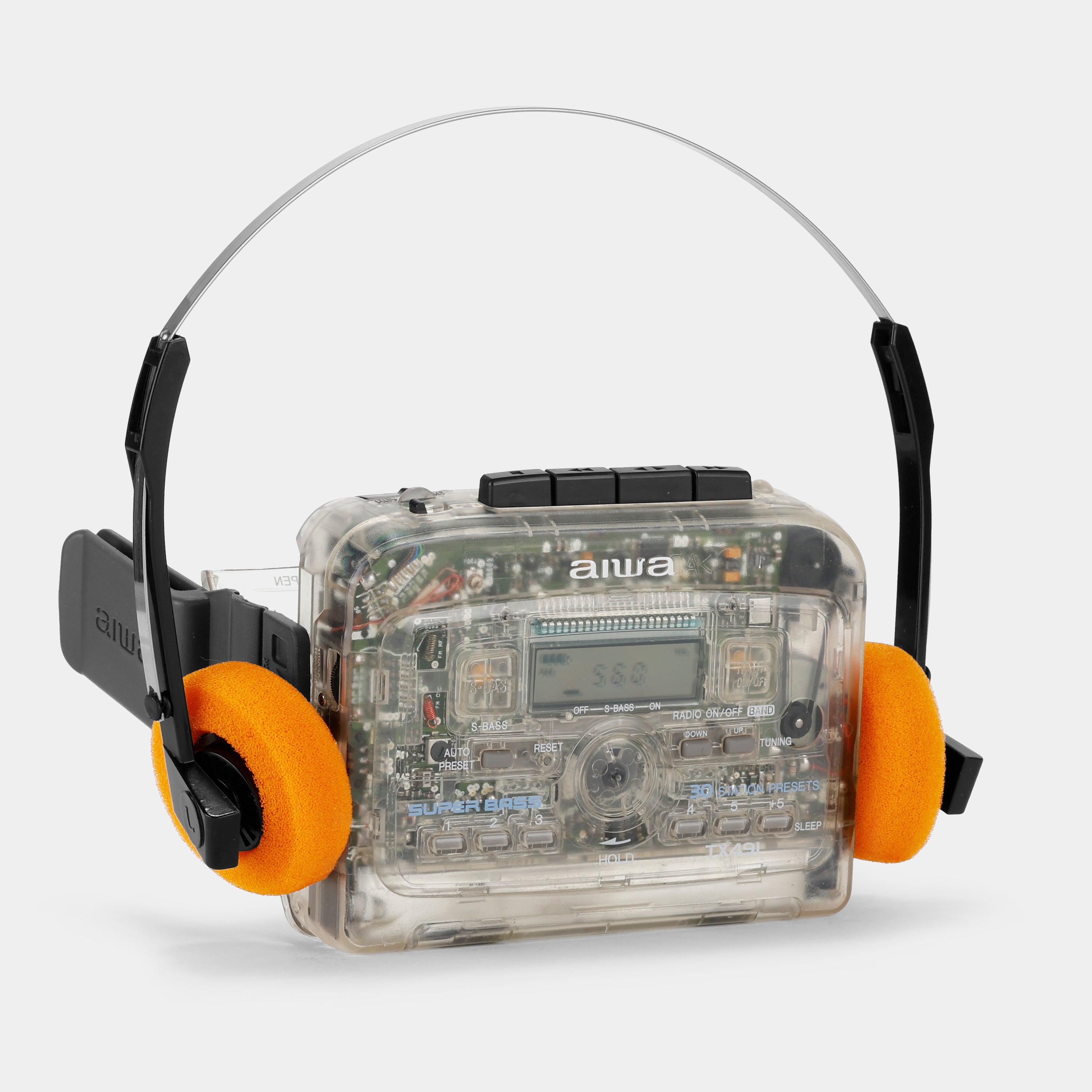 Aiwa TX491 Clear Portable Cassette Player
