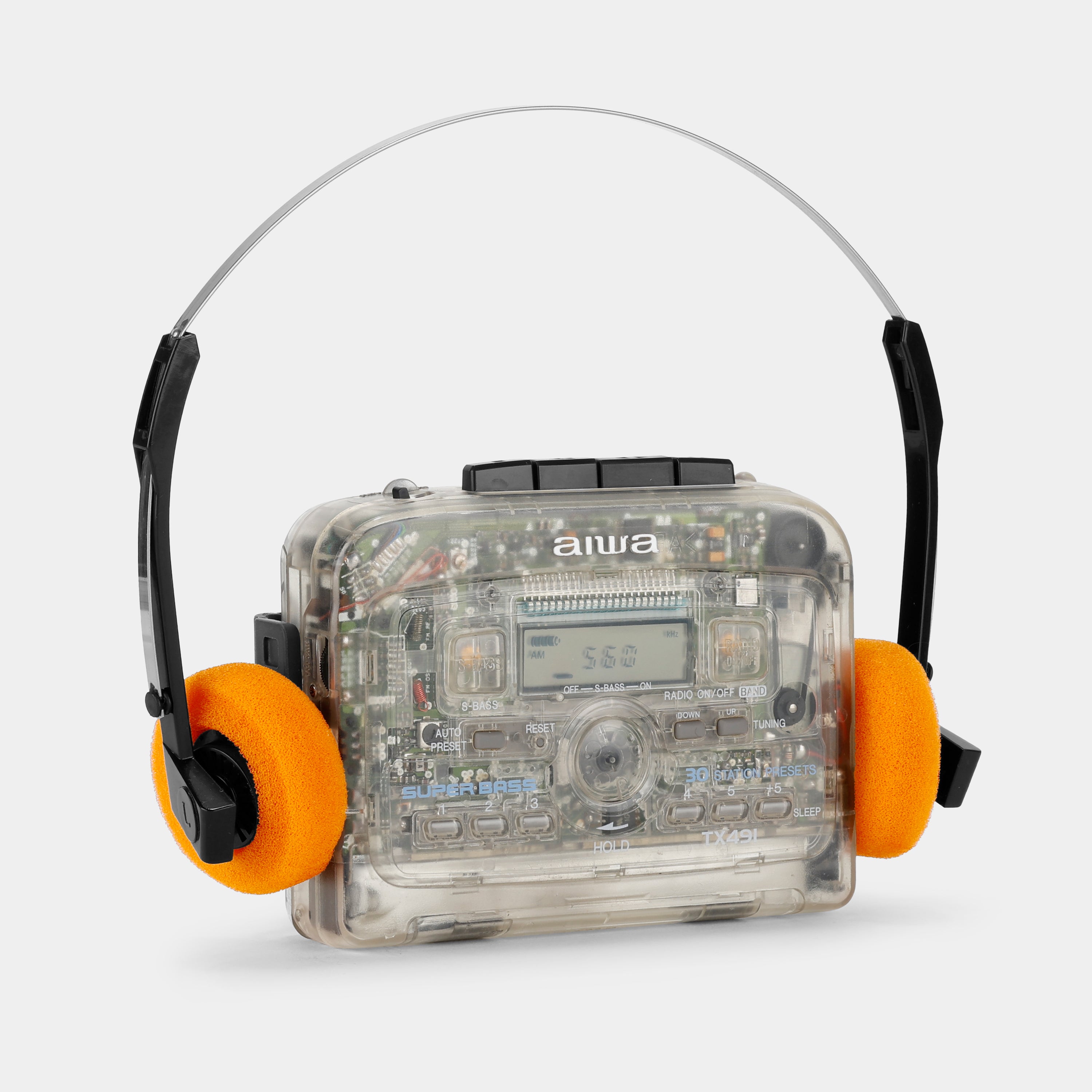 Aiwa TX491 Clear Portable Cassette Player