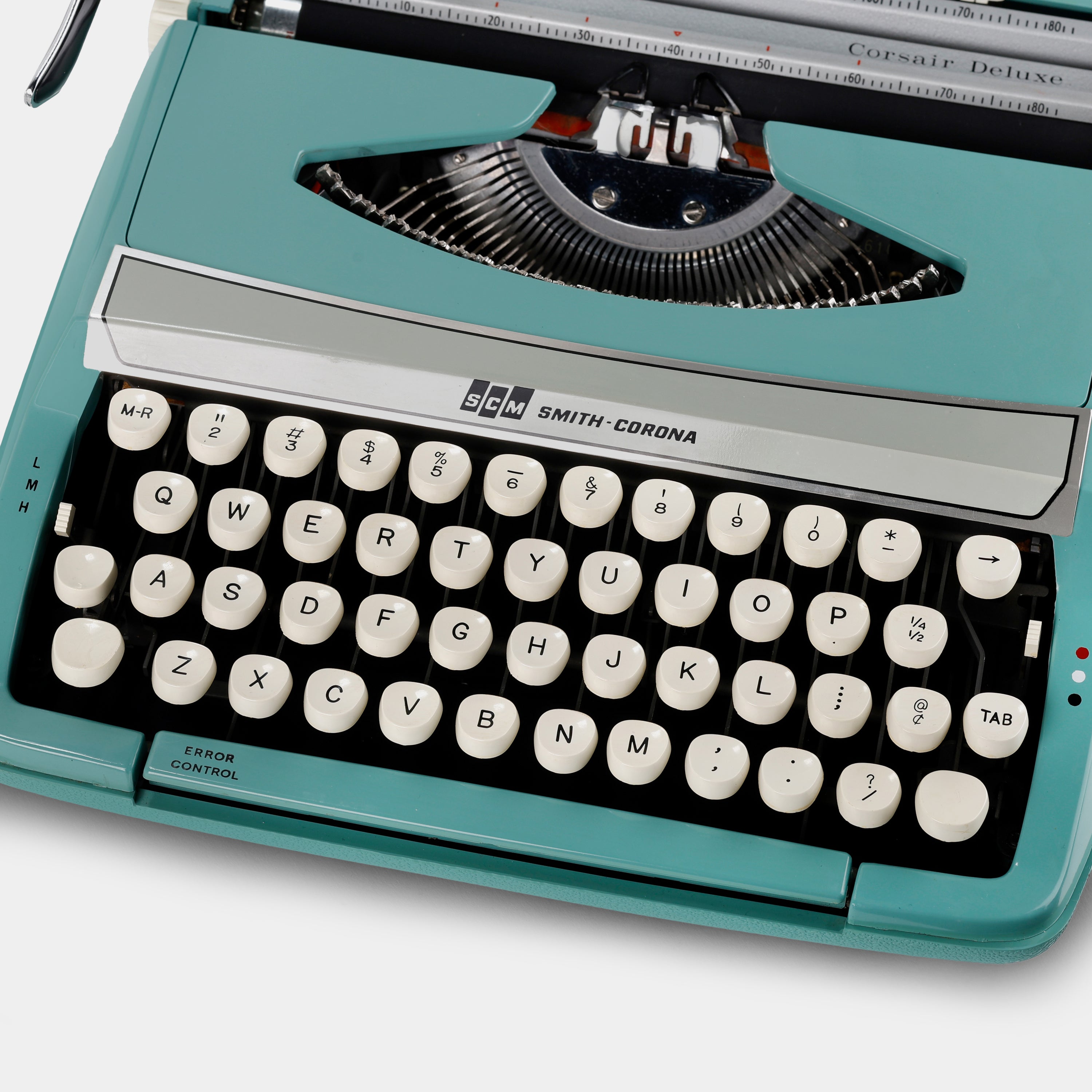 Smith-Corona Corsair Deluxe Turquoise Manual Typewriter and Case