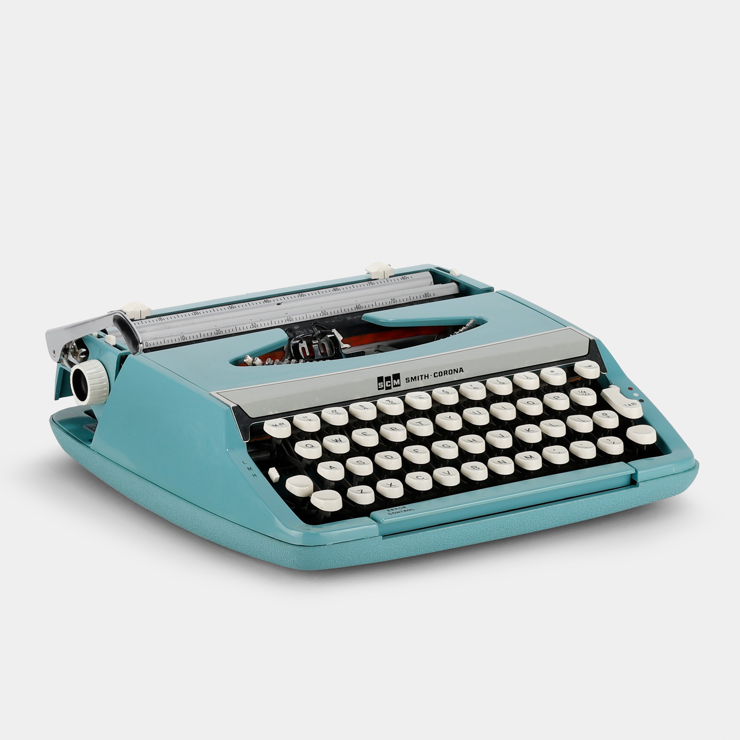 Smith-Corona Corsair Deluxe Sky Blue Manual Typewriter and Case
