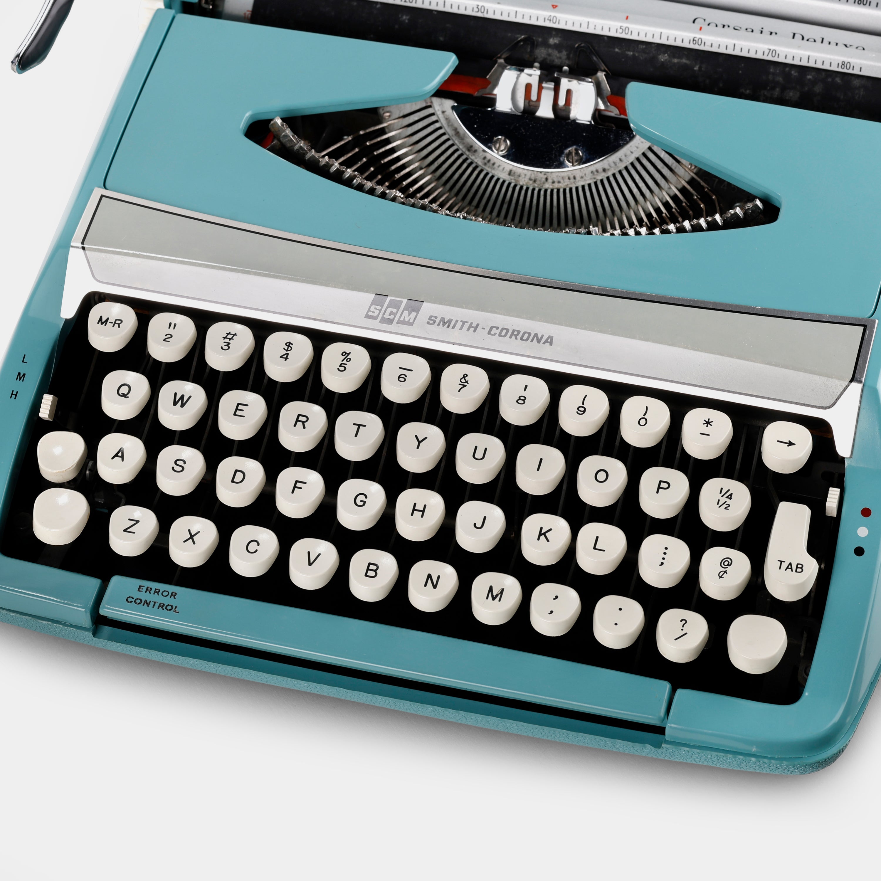 Smith-Corona Corsair Deluxe Sky Blue Manual Typewriter and Case