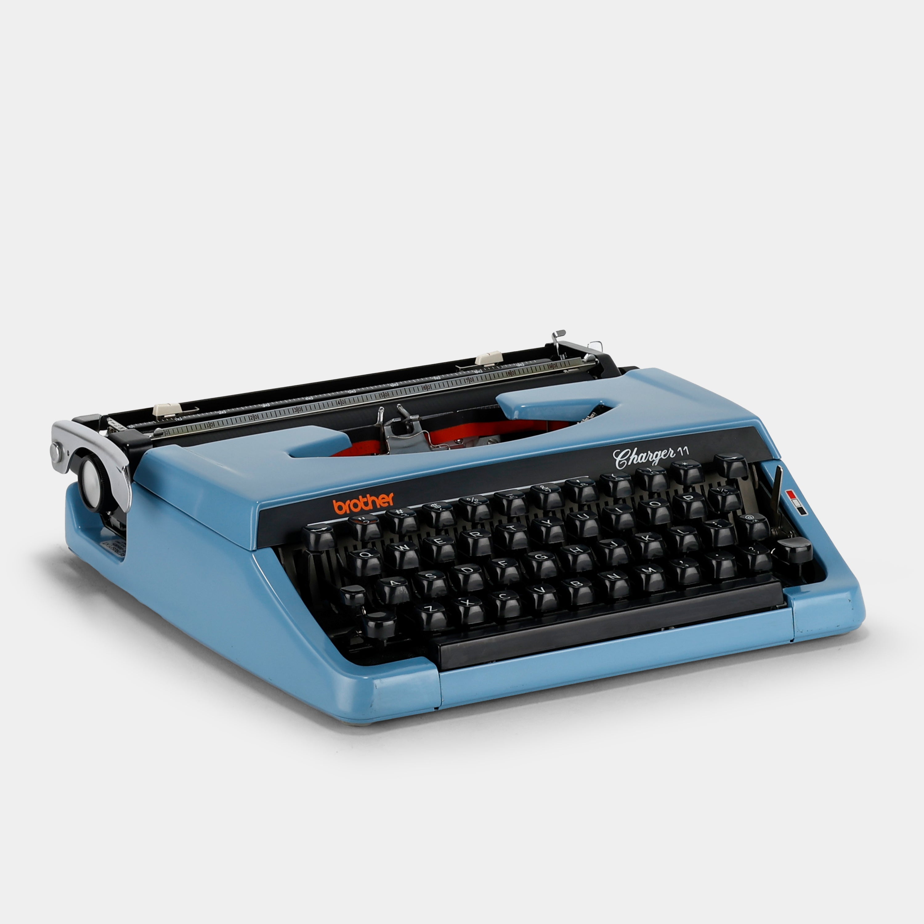Brother Charger 11 Blue Manual Typewriter and Case