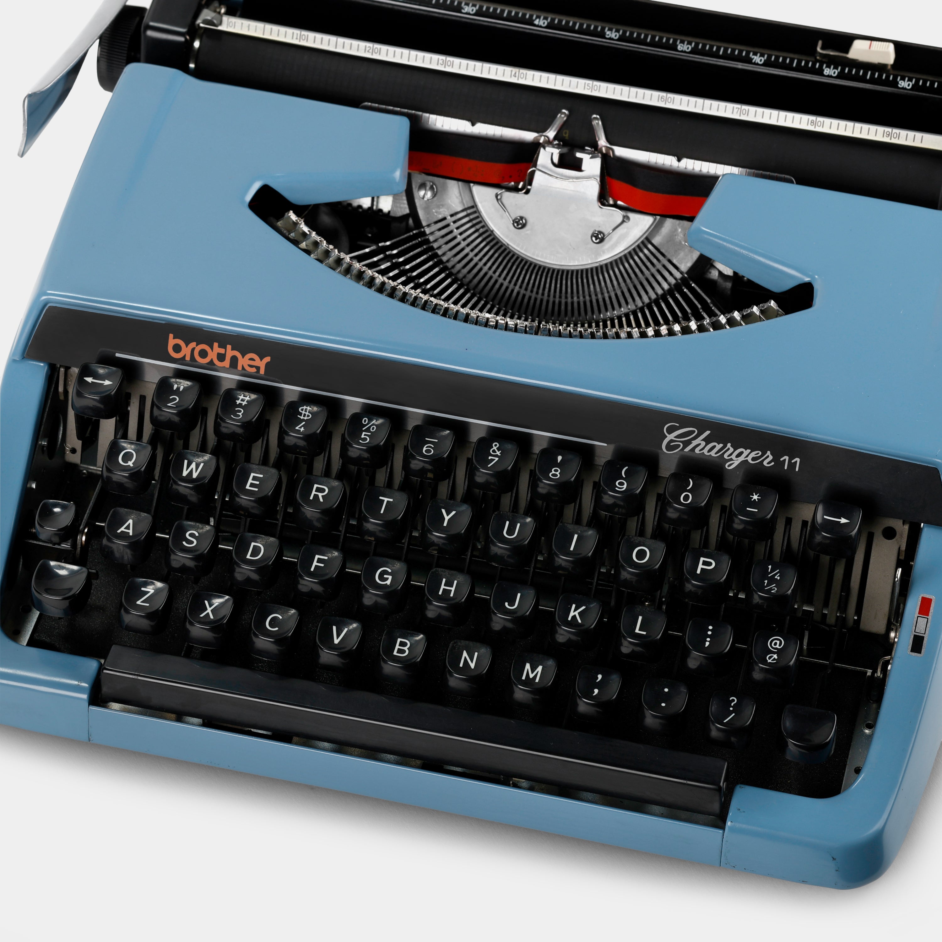 Brother Charger 11 Blue Manual Typewriter and Case