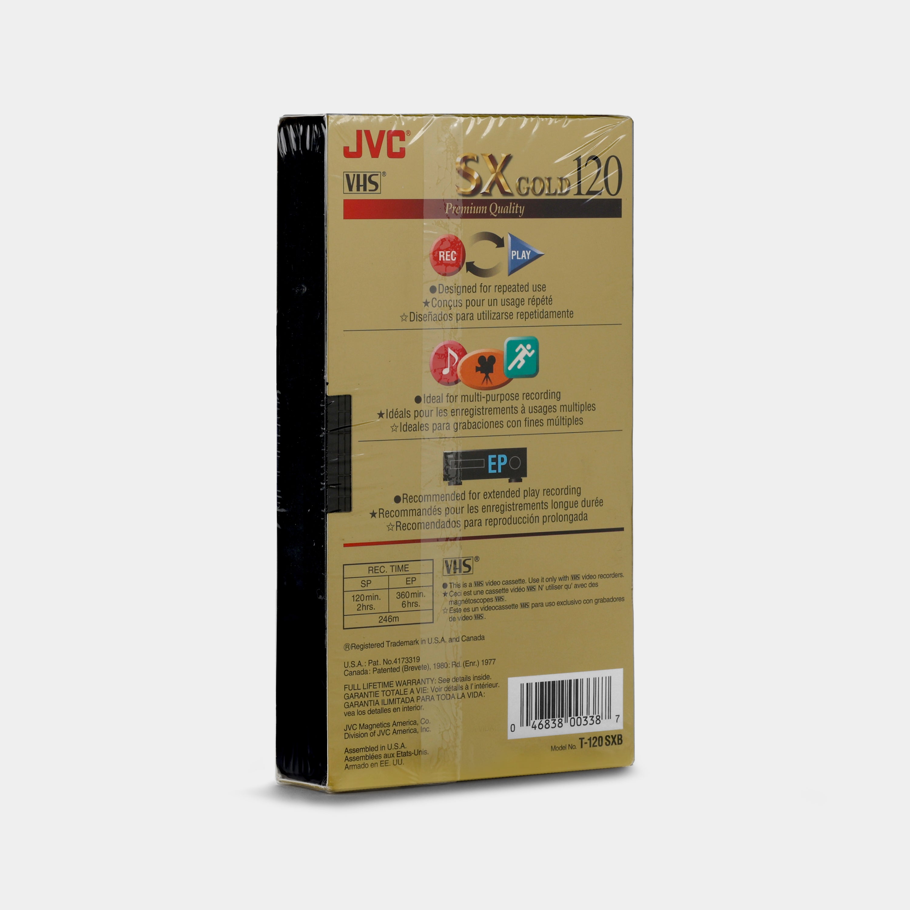 JVC SX Gold T-120 Blank Recordable VHS Tape