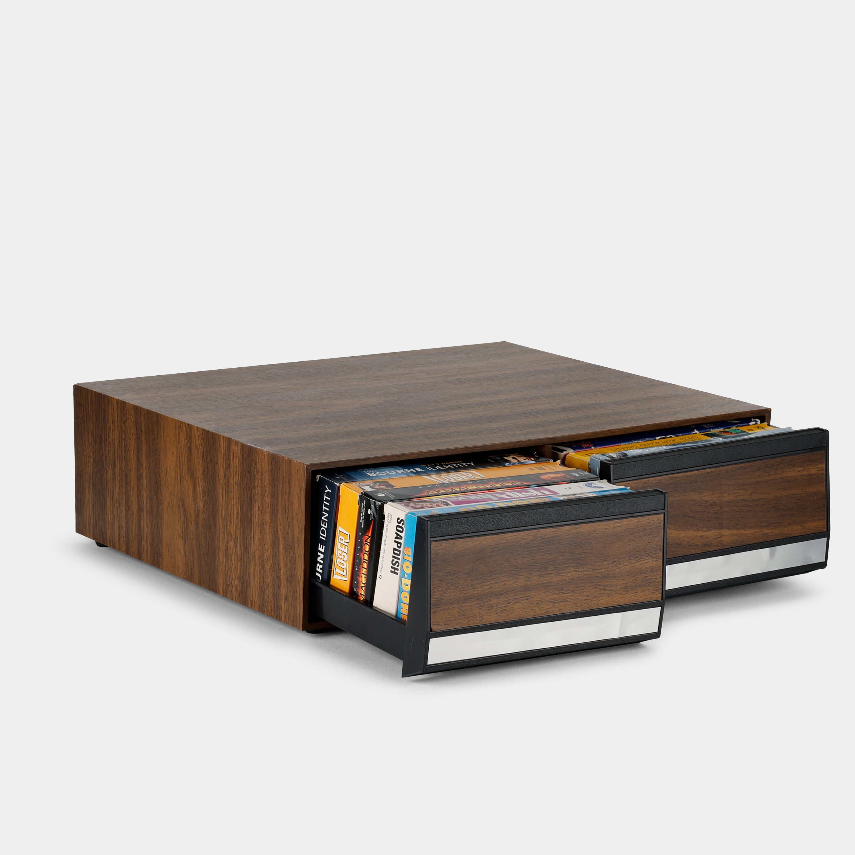 Wood Veneer VHS Tape Storage Drawers