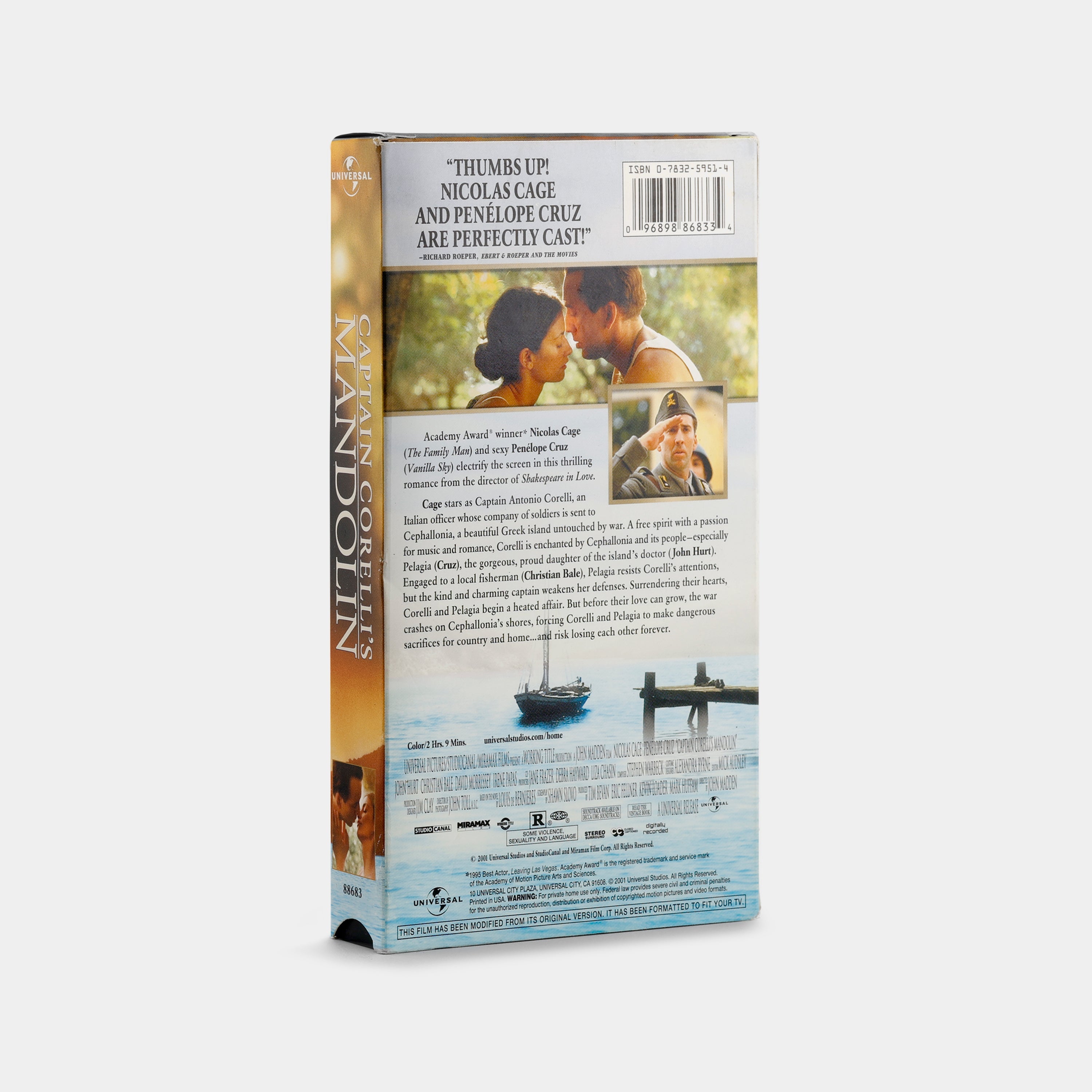 Captain Corelli's Mandolin VHS Tape