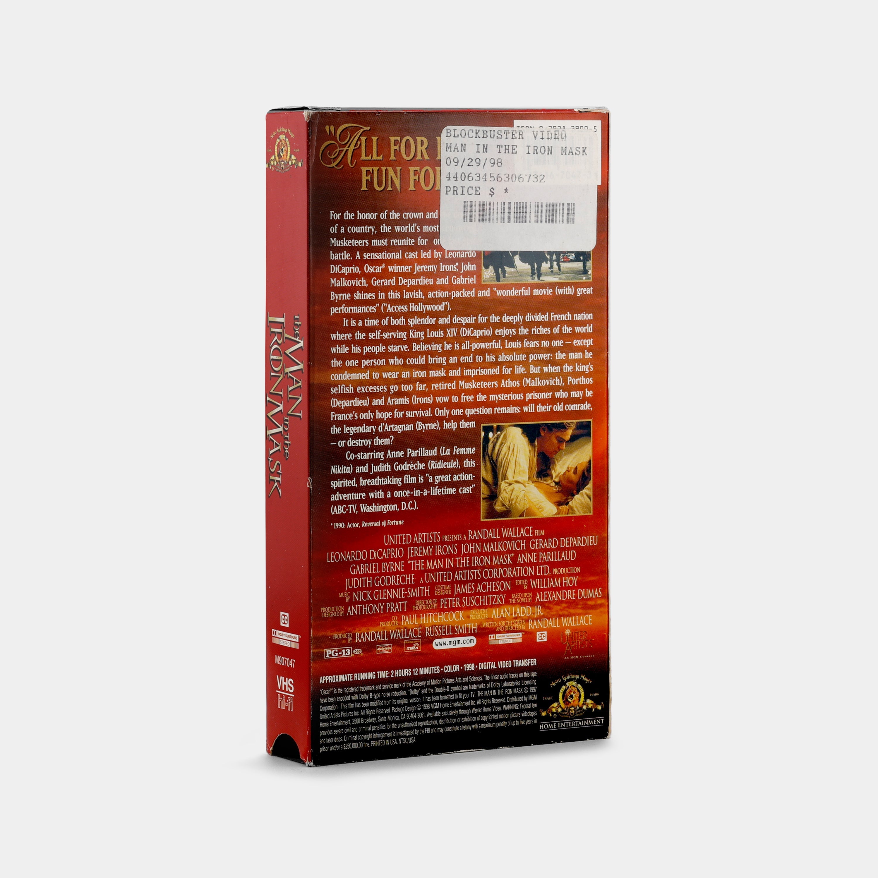 The Man in the Iron Mask VHS Tape