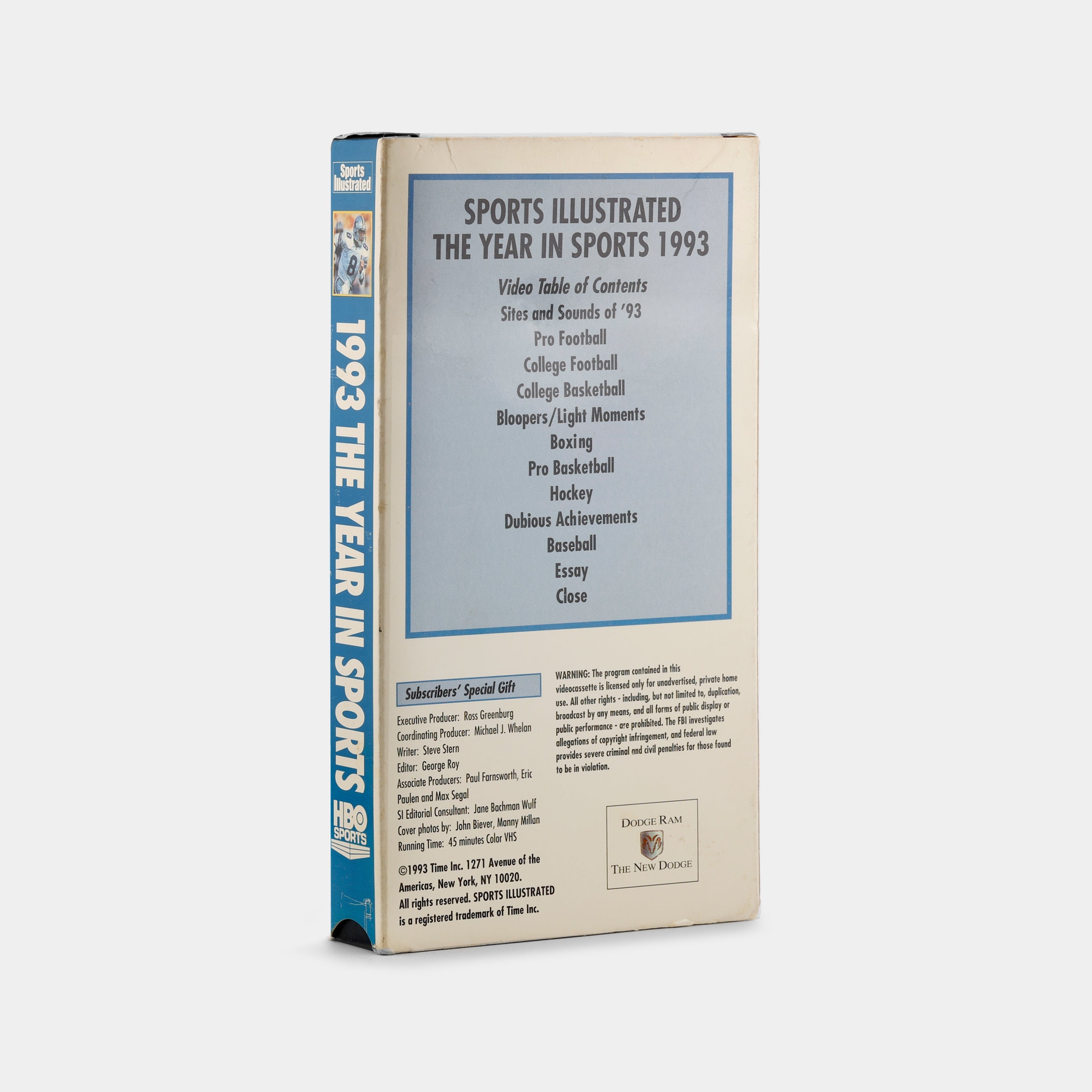 Sports Illustrated: 1993 The Year In Sports VHS Tape
