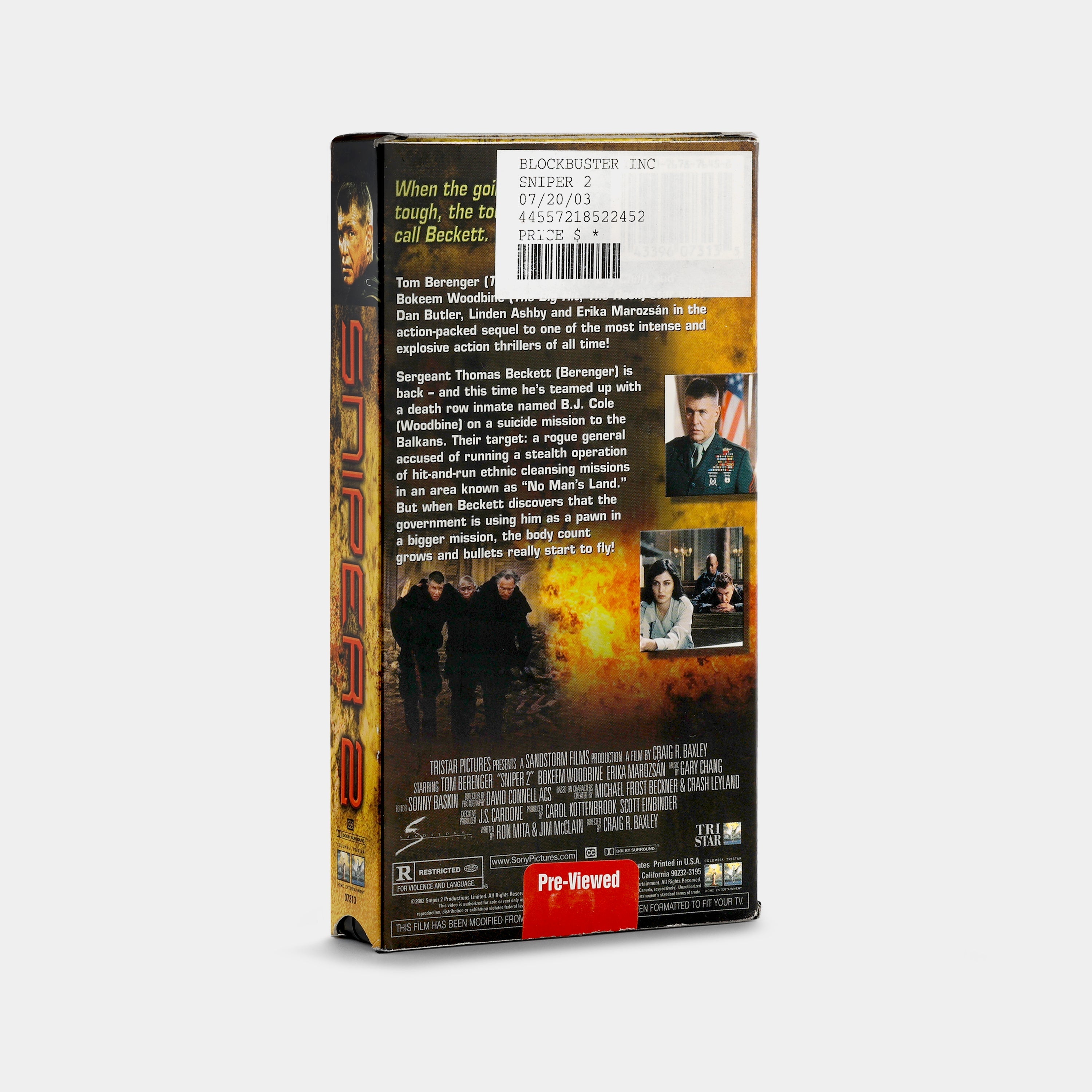Sniper 2 VHS Tape