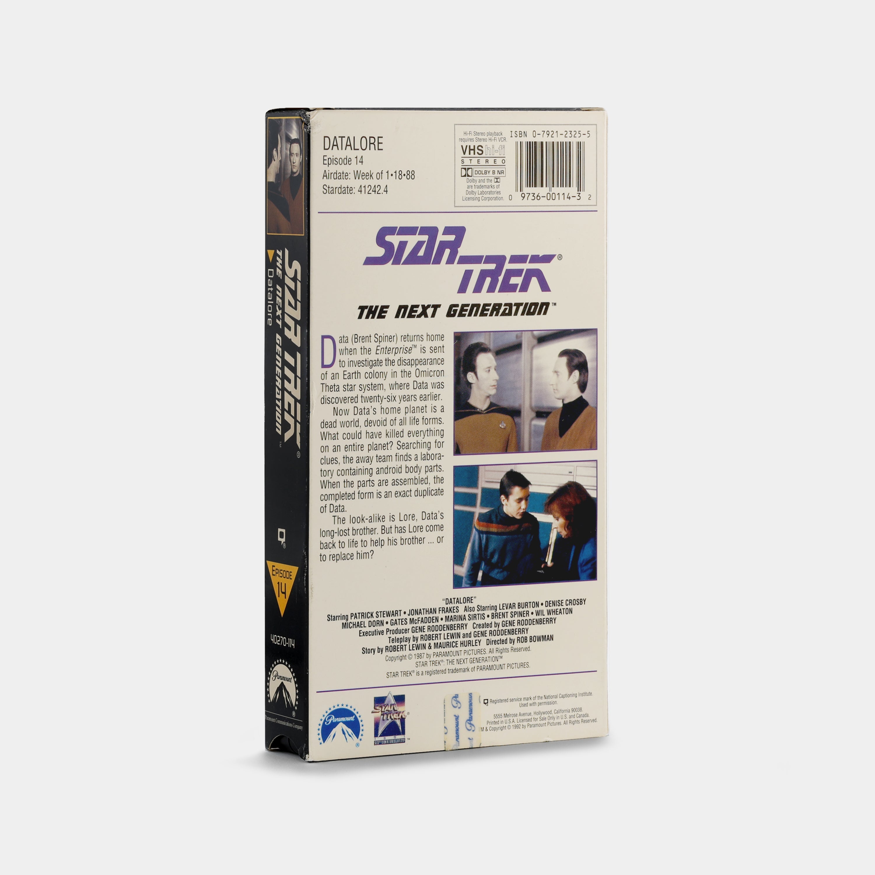 Star Trek: The Next Generation – Episode 14: Datalore VHS Tape