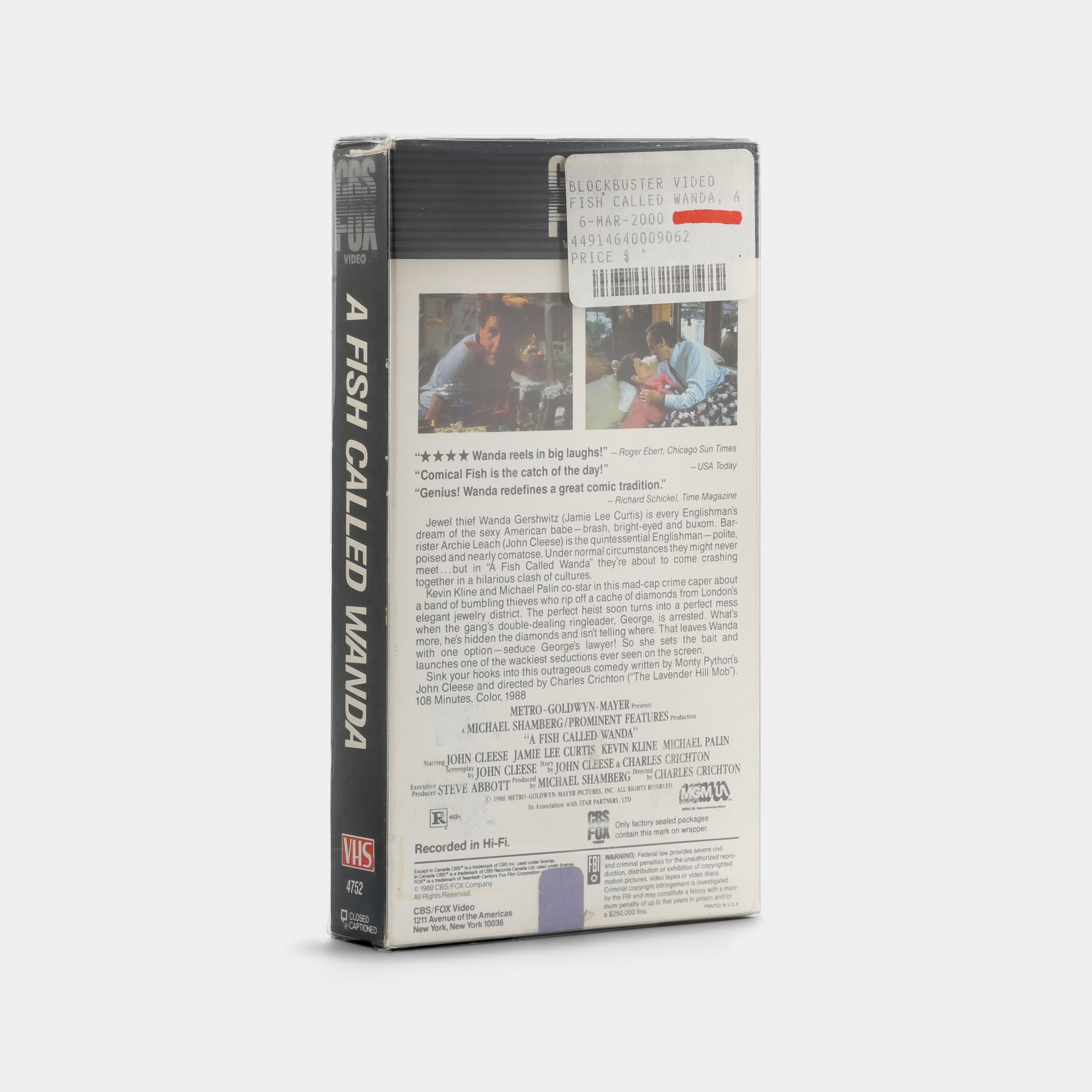 A Fish Called Wanda VHS Tape