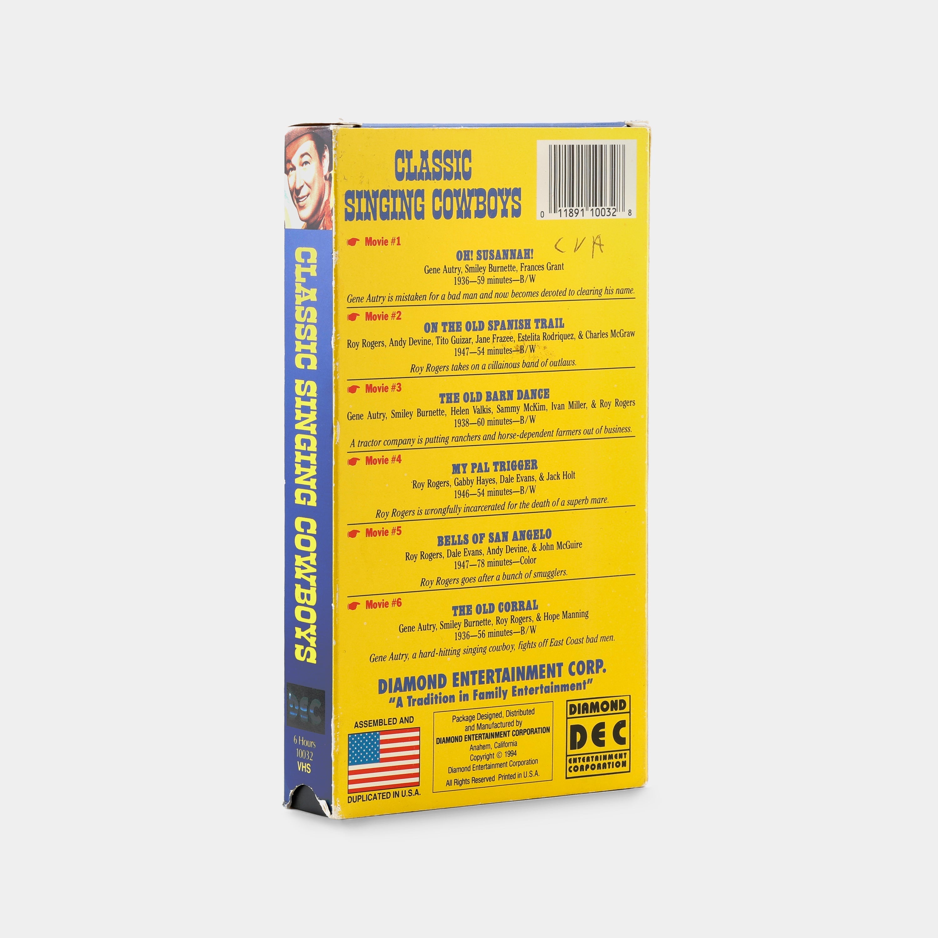 Classic Singing Cowboys VHS Tape