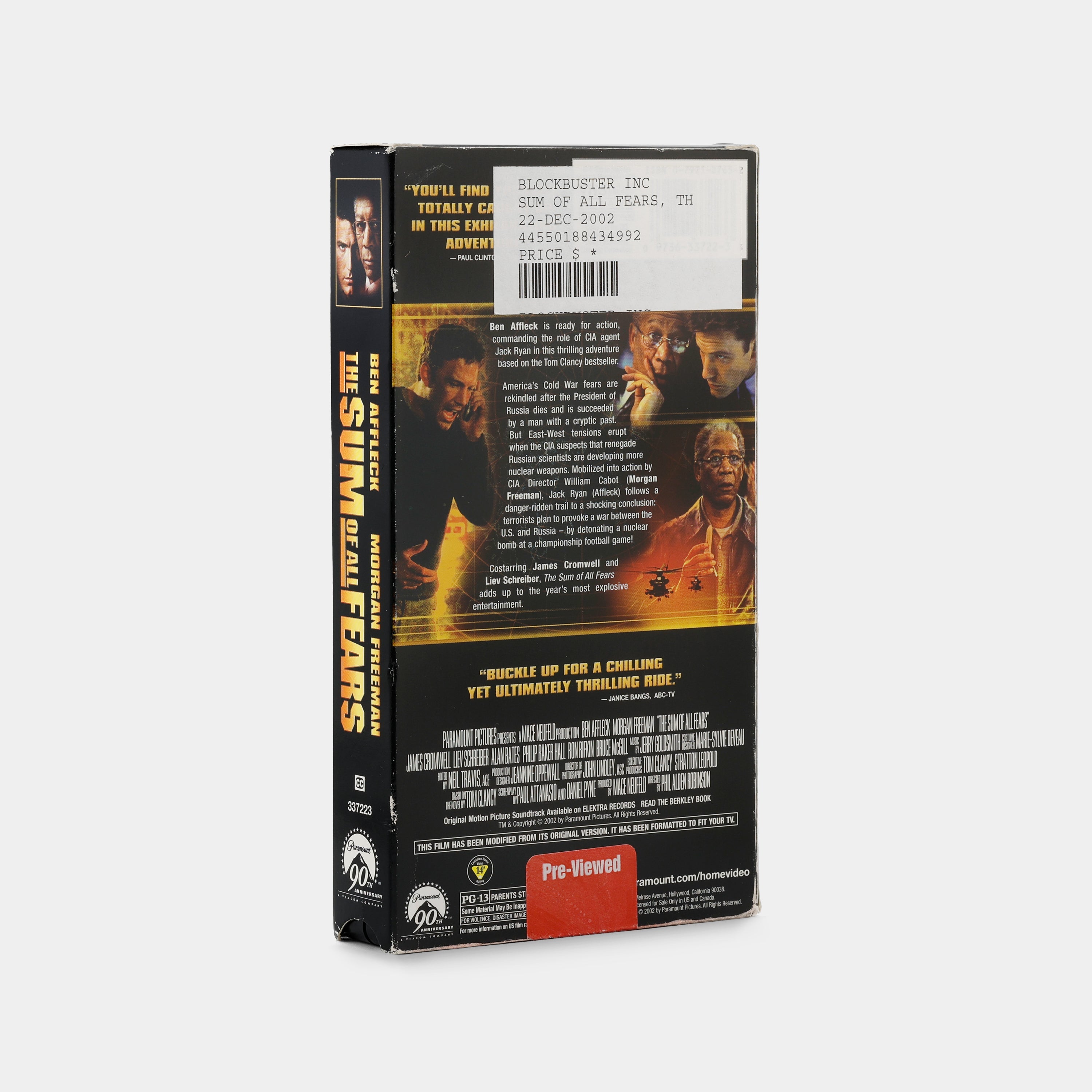 The Sum of All Fears VHS Tape