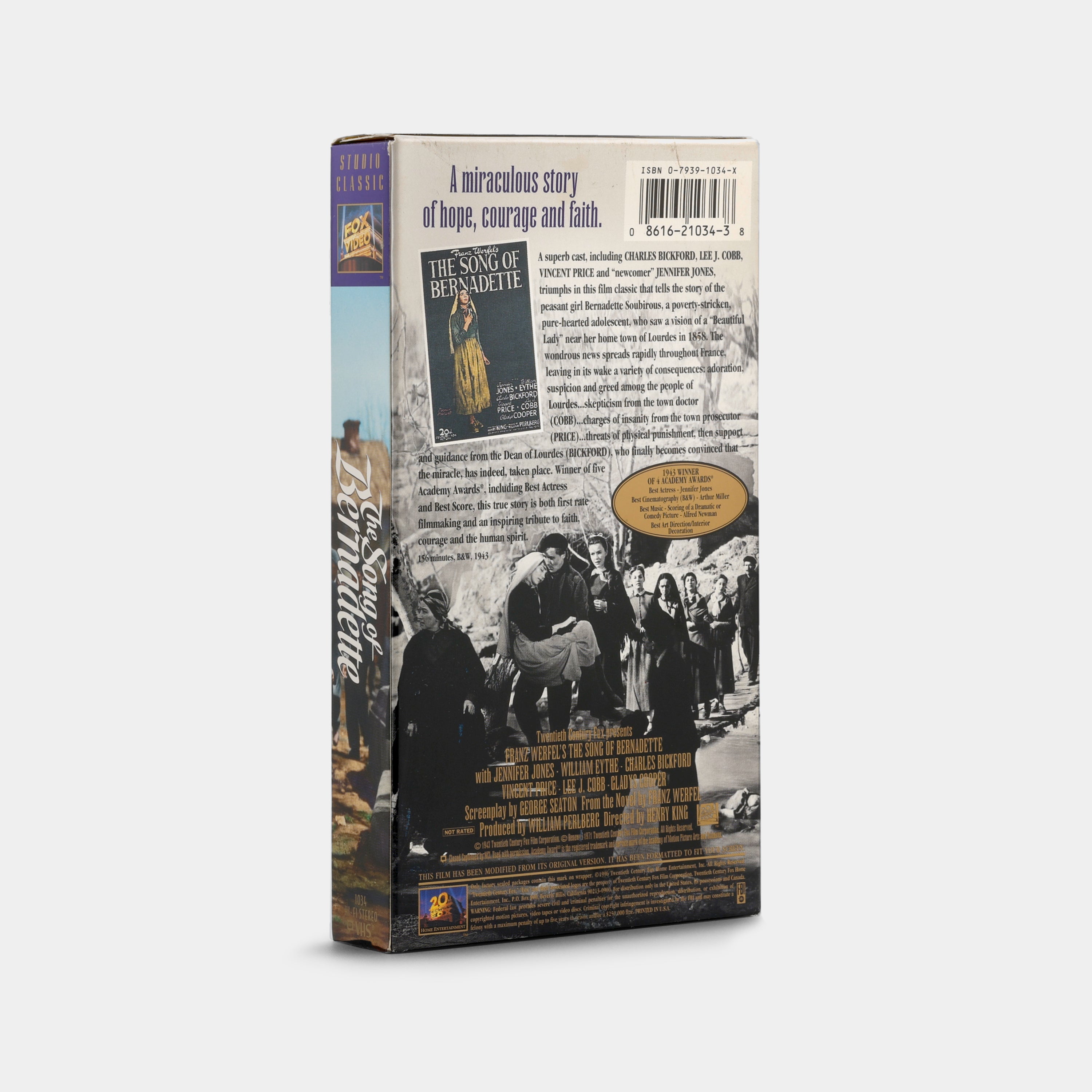 The Song of Bernadette VHS Tape