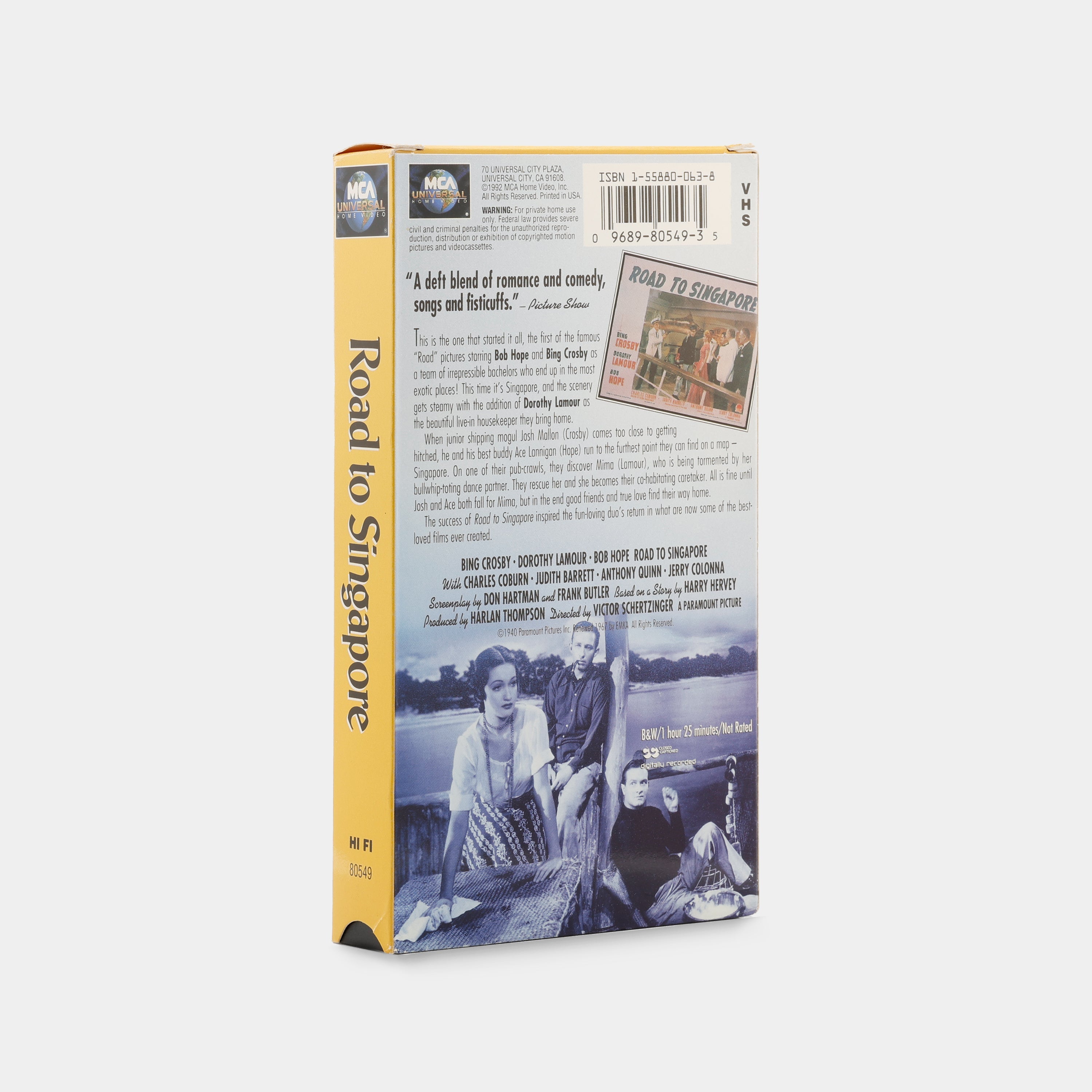 Road to Singapore VHS Tape