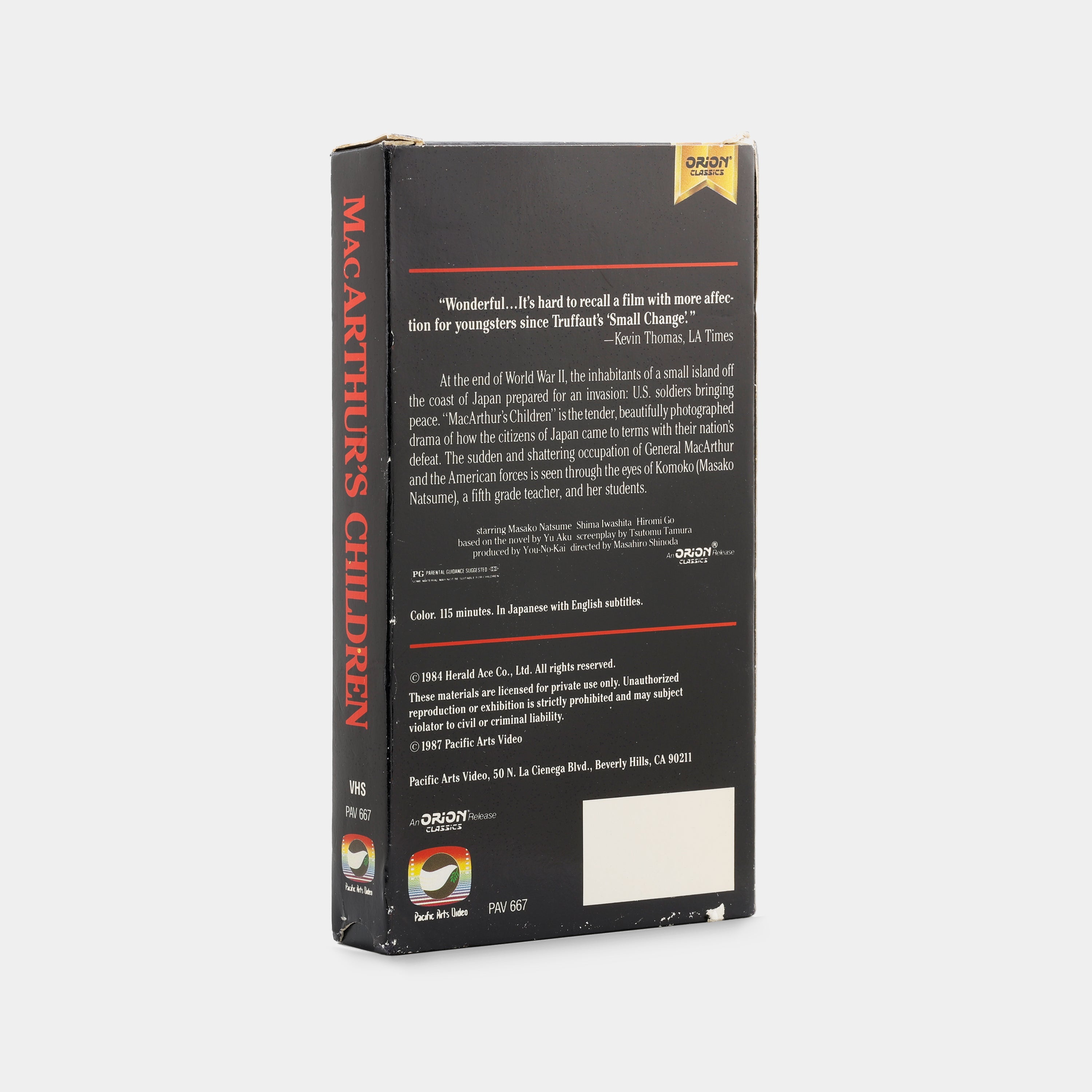 MacArthur's Children VHS Tape
