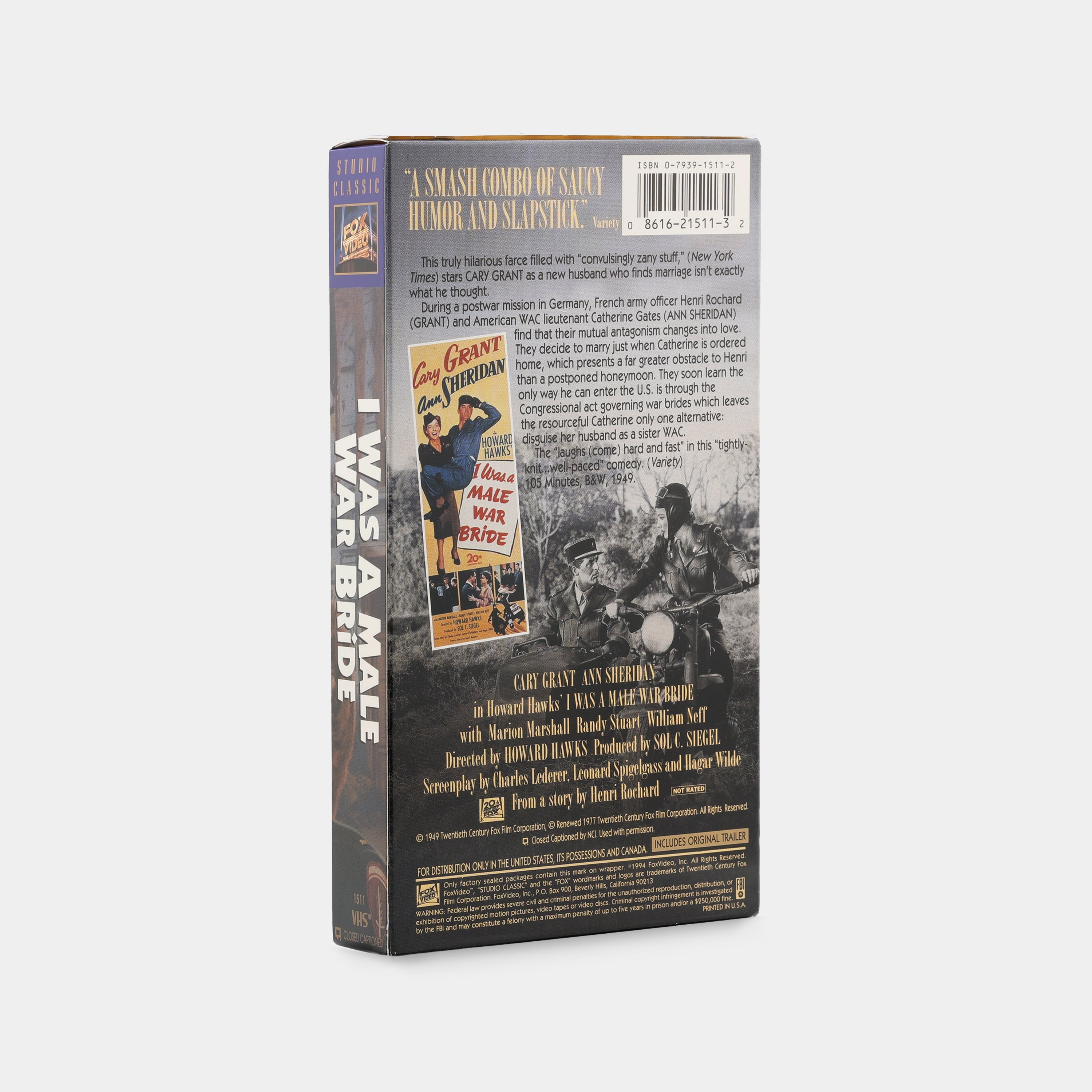 I Was a Male War Bride VHS Tape